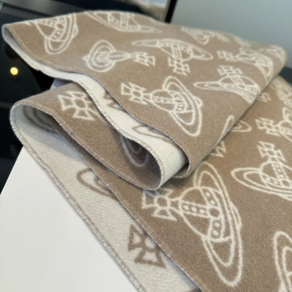 Vivienne Westwood khaki-colored logo-patterned scarf